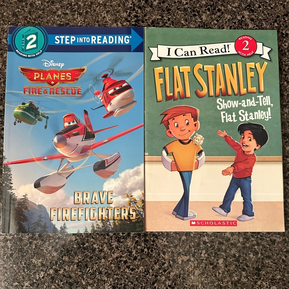Flat Stanley by Scholastic & Brave Firefighters by Disney - Level 2 Reading